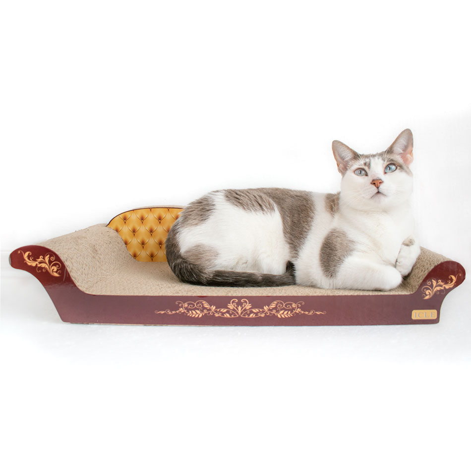 Halovie Gran Tamaño Gato Rascador Sofa De Carton, 24 PuLG