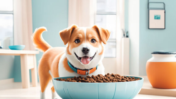 perro naranja con blanco en comida para perros