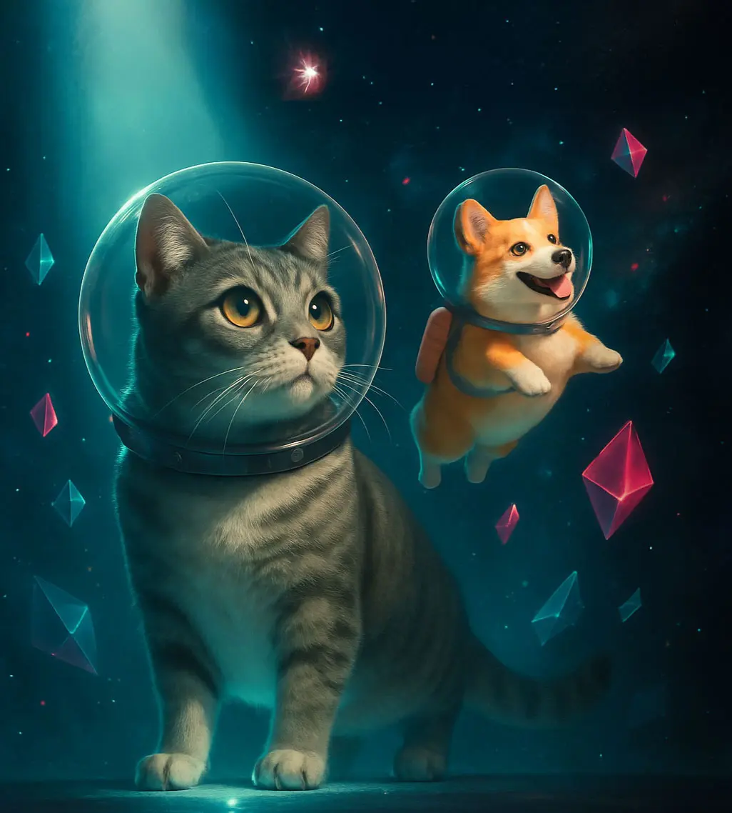 Gato y perro corgi - Cyber Cat-oh 2025