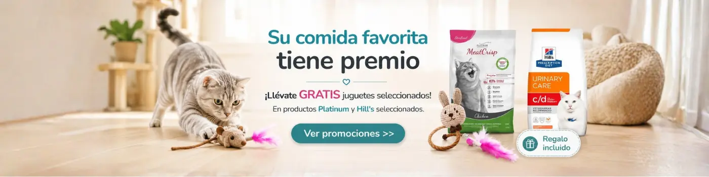 Promociones juguete gratis con comida hills y platinum en Cat-oh