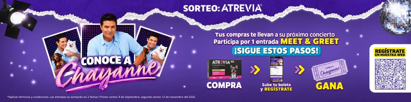 Sorteo doble para conocer a Chayanne al llevar Atrevia para gatos y perros